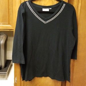 #212 Black Embellished T 2X